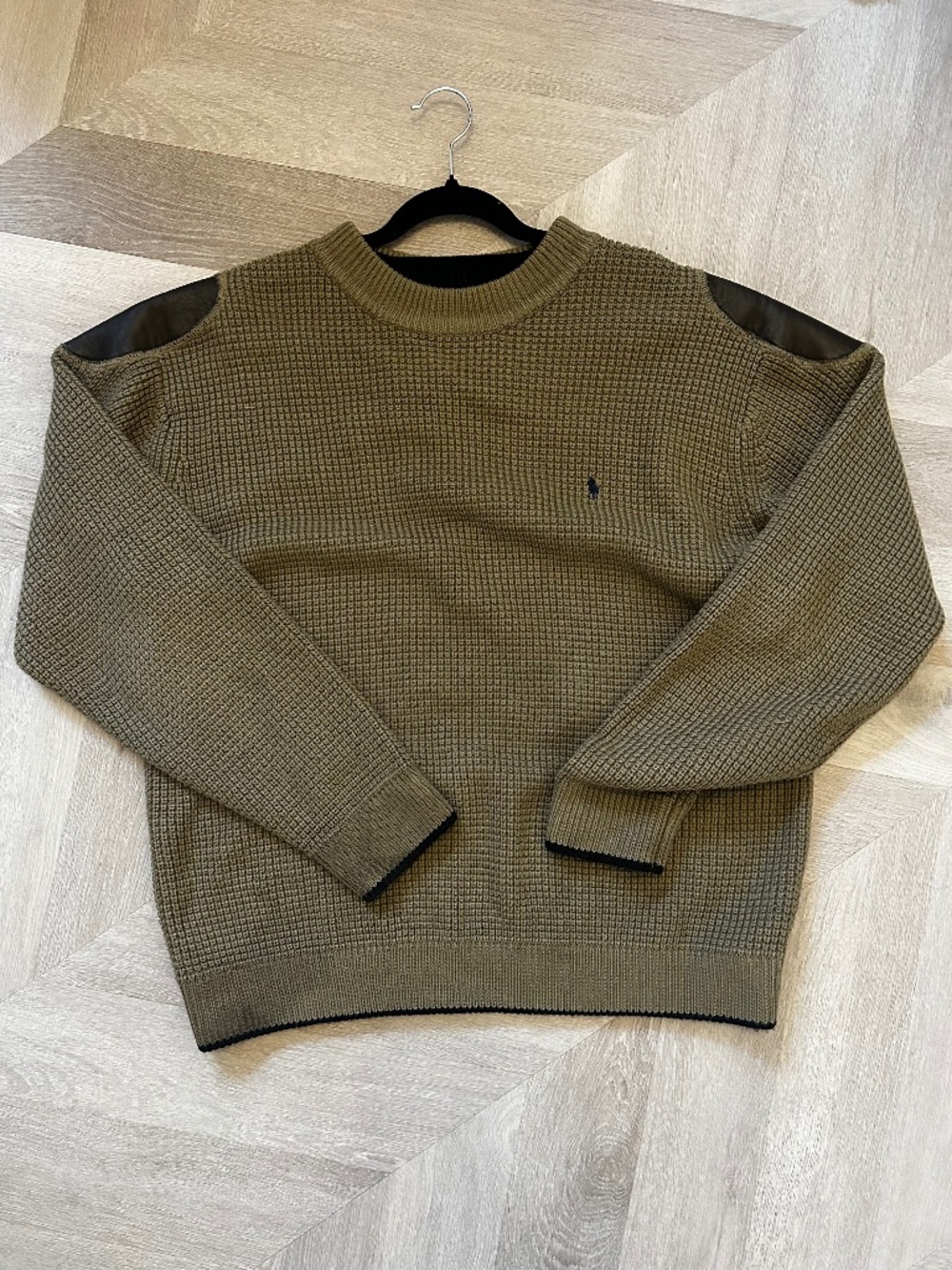 Ralph Lauren Polo Thick Waffle Knot Olive Green Sweater